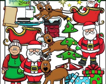 Christmas with Santa Clip Art Set - Chirp Graphics