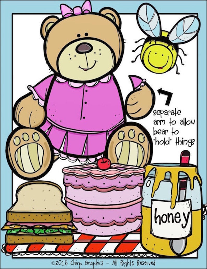 Teddy Bear Picnic Clip Art Set Chirp Graphics image 2
