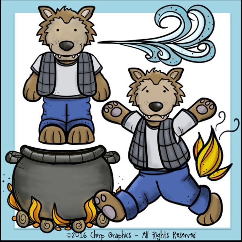 Three Little Pigs Clip Art Set Chirp Graphics - Etsy