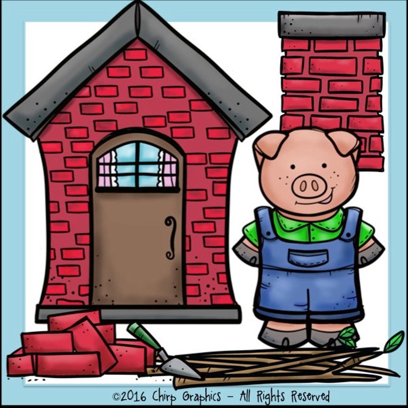 Three Little Pigs Clip Art Set Chirp Graphics | Etsy