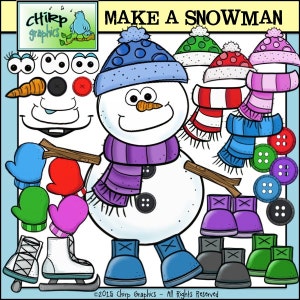 Make a Snowman Clip Art Set - Chirp Graphics