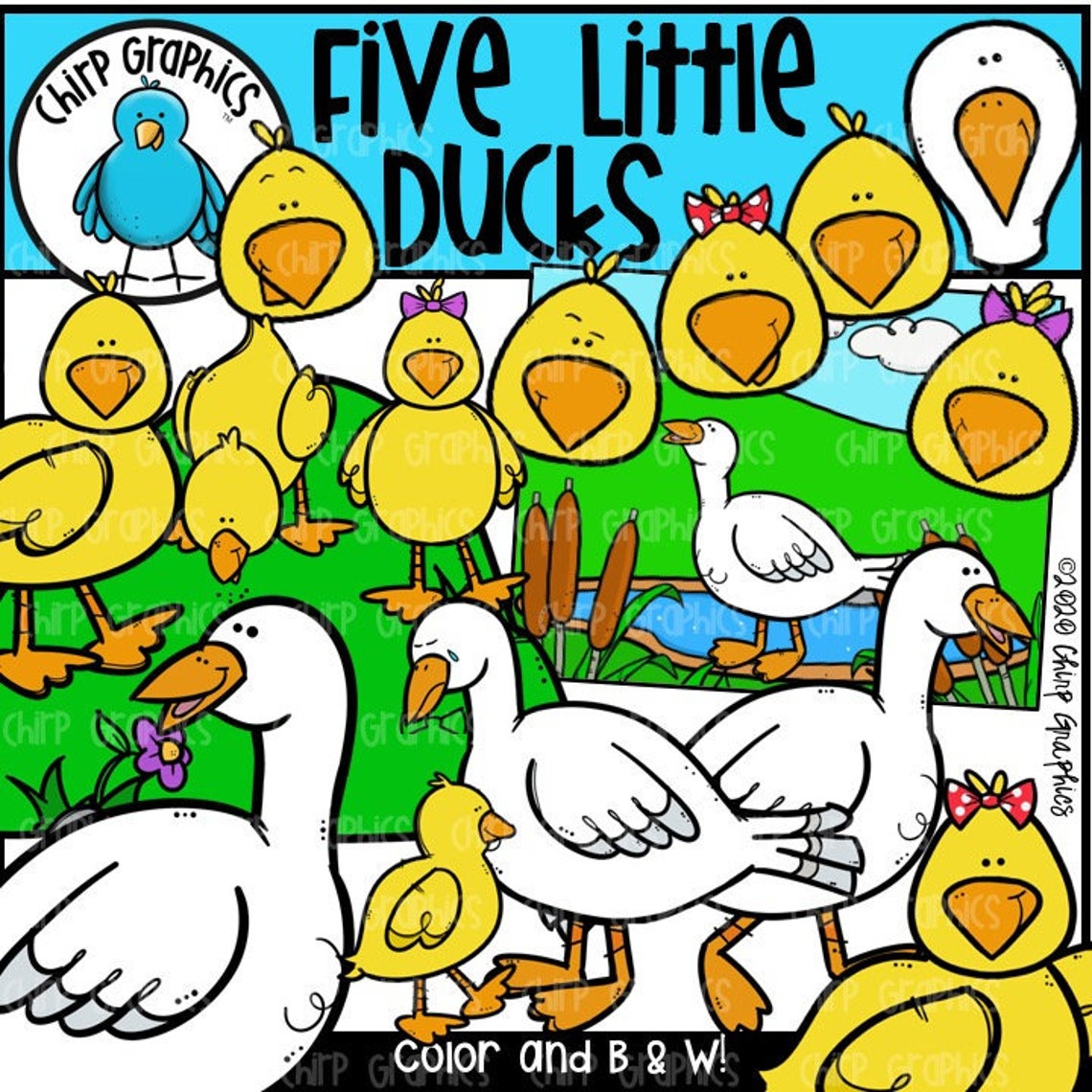Five Little Ducks Clip Art Set - Chirp Graphics - Etsy