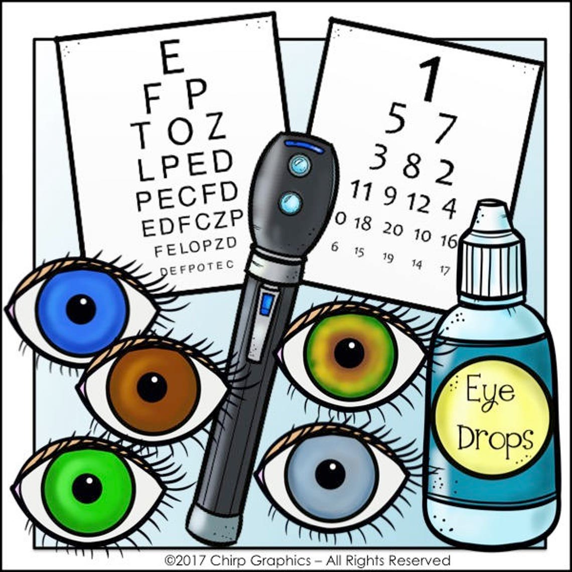 Eye Doctor Clip Art Set Chirp Graphics Etsy