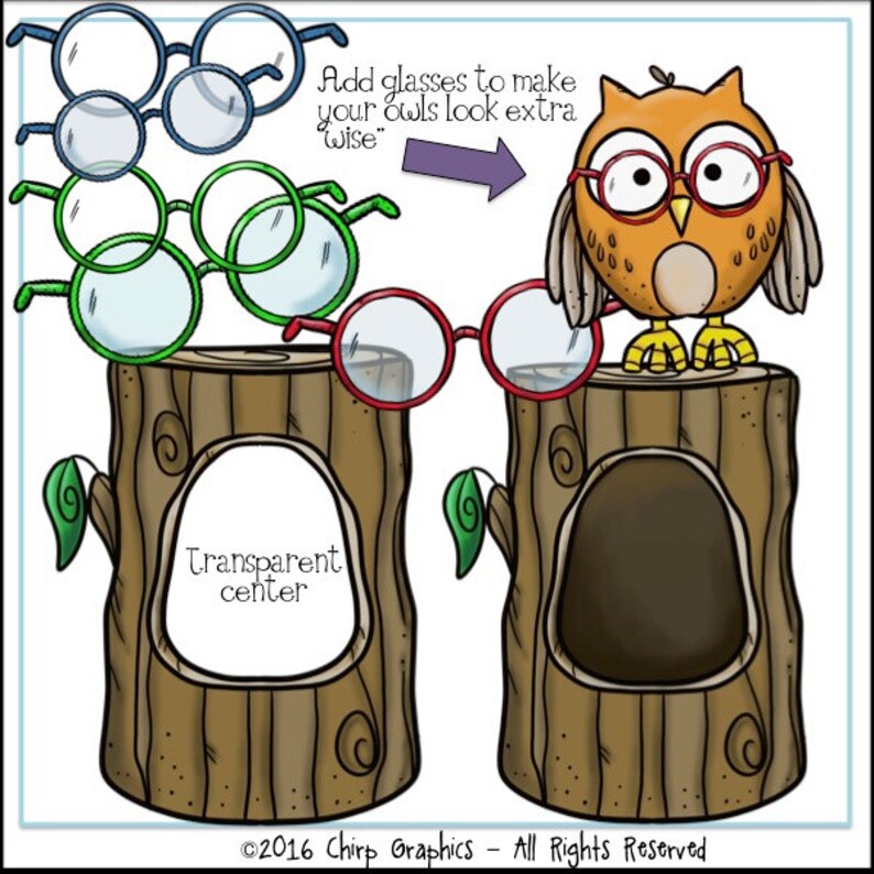 Owl Clip Art Set Chirp Graphics image 3