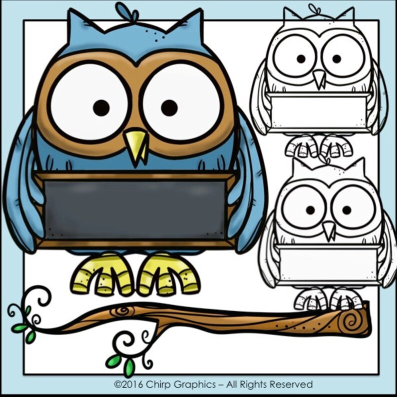 EuleEtiketten Clip Art Set ChirpGrafiken Etsy
