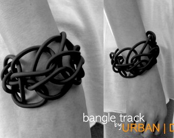 Bracciale Bangle Track, colore Nero