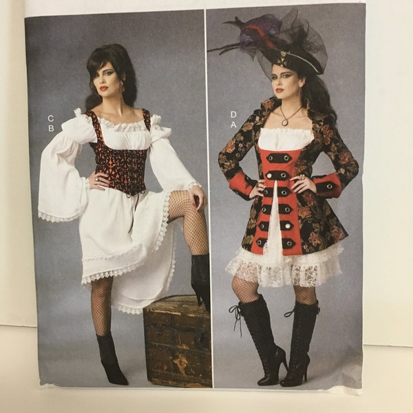 Pirate Costume Patterns- Misses Size 6-14 - NEW UNCUT Butterick 6114 - Pirates of the Caribbean Style Costumes