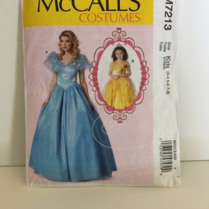 NEW UNCUT McCalls M7213 - Kids Size 3-8 - Cinderella Dress Sewing Pattern - Belle Dress Sewing Pattern