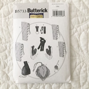 NEW UNCUT - Butterick B5733 - Sewing Patterns for Renaissance Costume Accessories - Bracers - Gloves - Money Pouches