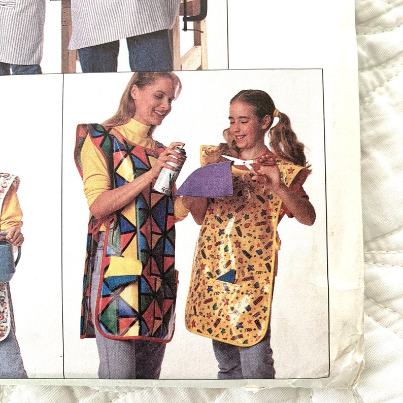 Smock and Apron Patterns Kids and Adult Size Mccalls 6214 Patterns for