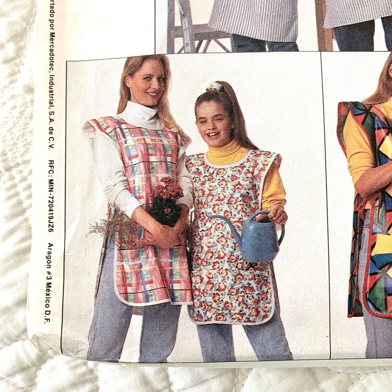 Smock and Apron Patterns Kids and Adult Size Mccalls 6214 Patterns for