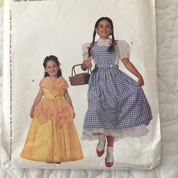 Dorothy Costume Sewing Pattern Mccalls 6810 Girls Size 12 14 Etsy