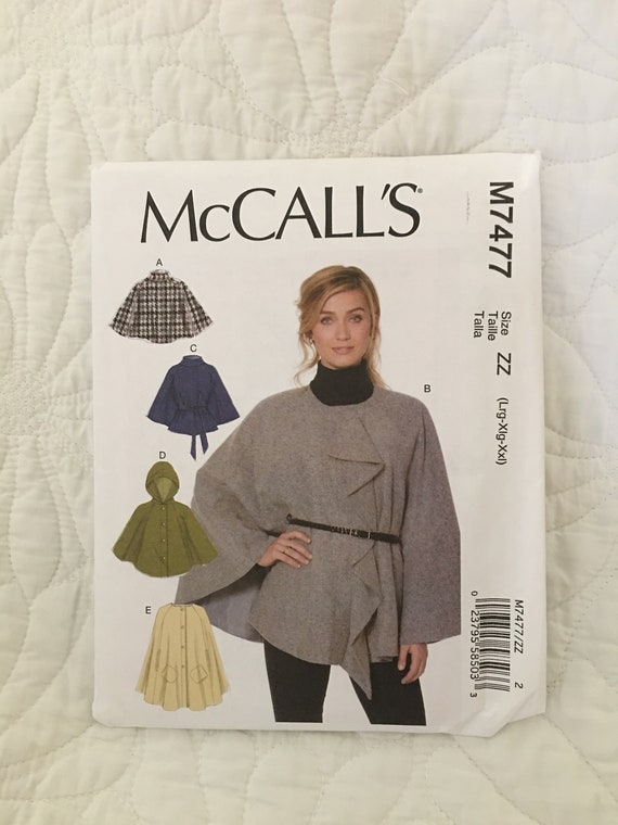 McCall/'s Pattern M7511 ~ Misses/' Shawl Collar Jackets With Hood ~ Size Y or ZZ