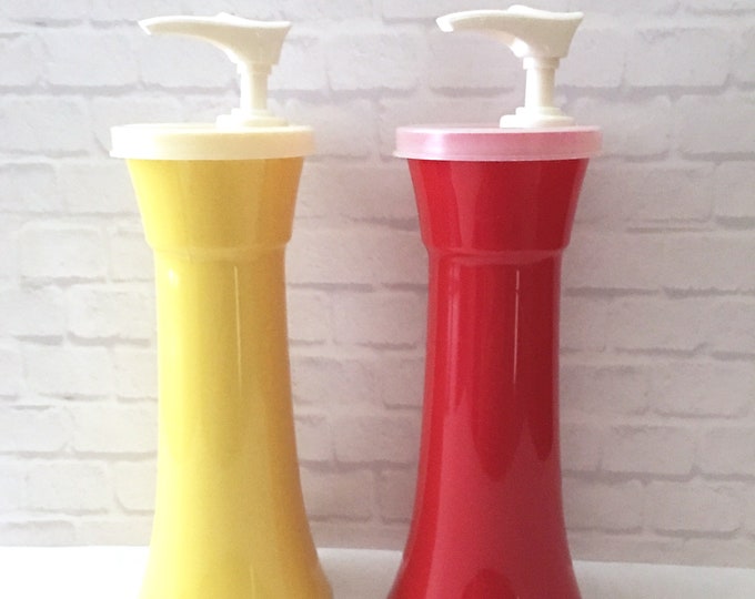 Vintage Ketchup and Mustard Pump Dispenser Set Cookout Etsy Australia
