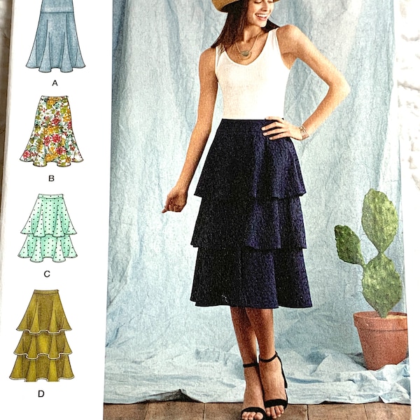 Patterns for Tiered Skirts - Misses Sizes 6-14 or 14-22 - Simplicity 8388 - New - Uncut