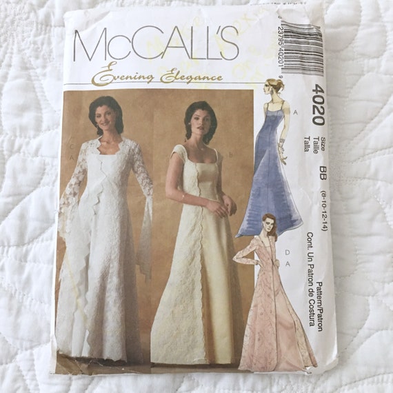 Long Simple Wedding Dress Pattern With Overcoat Spaghetti Etsy