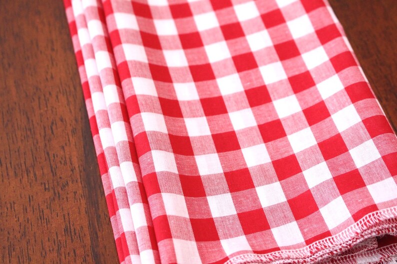 13X21 Smaller Laps Red and White Gingham Red White Checkered Napkins Thin Fabric Set of 4 Cloth Picnic Napkins