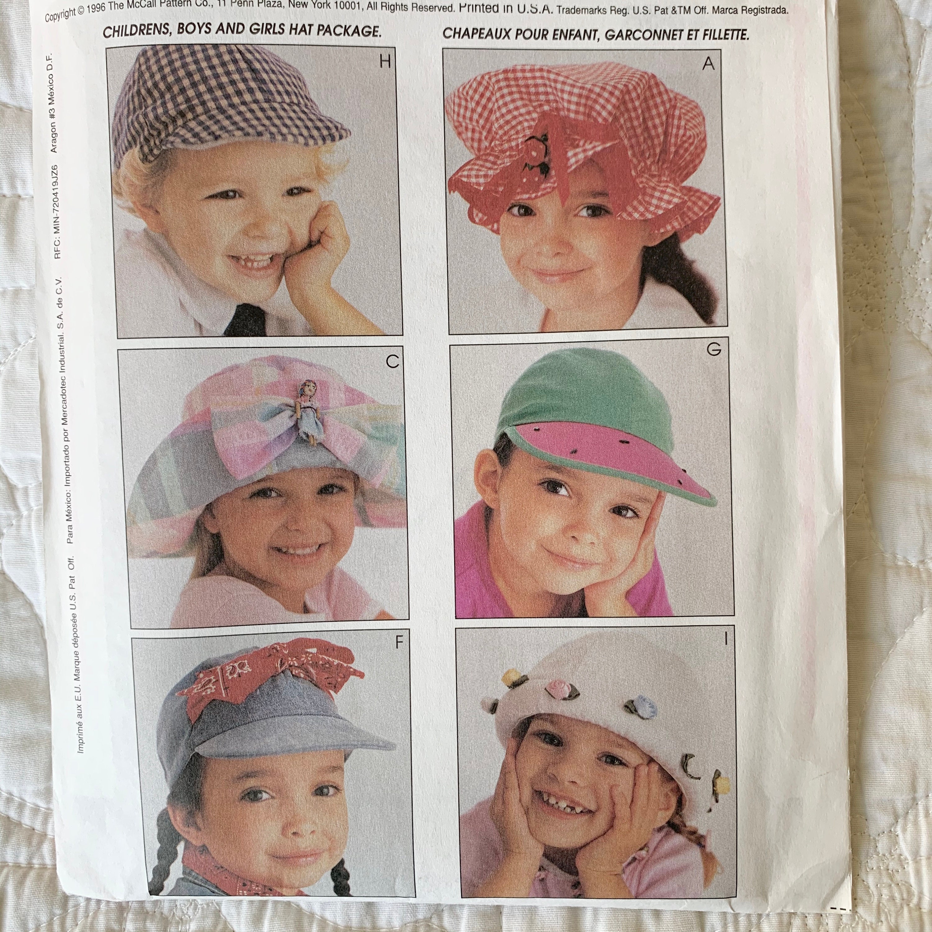Hats Mccalls 8662 Cap Pattern 