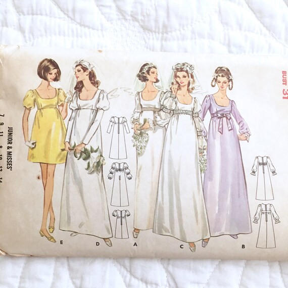 Empire Waist Wedding Dress Pattern Short Bridesmaid Dress Etsy