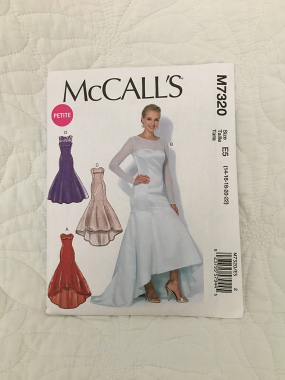 Mermaid Evening Gown Pattern Strapless Sheer Sleeves Etsy