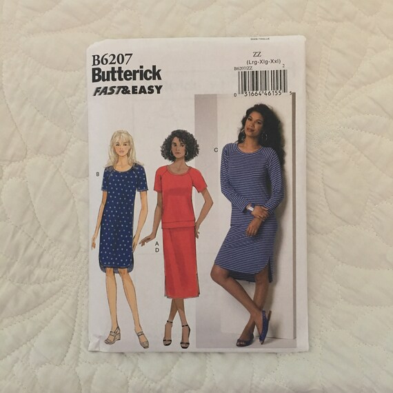 Size Xsm-Xxl Misses Top Dress /& Skirt Butterick B6207 Fast /& Easy PATTERN