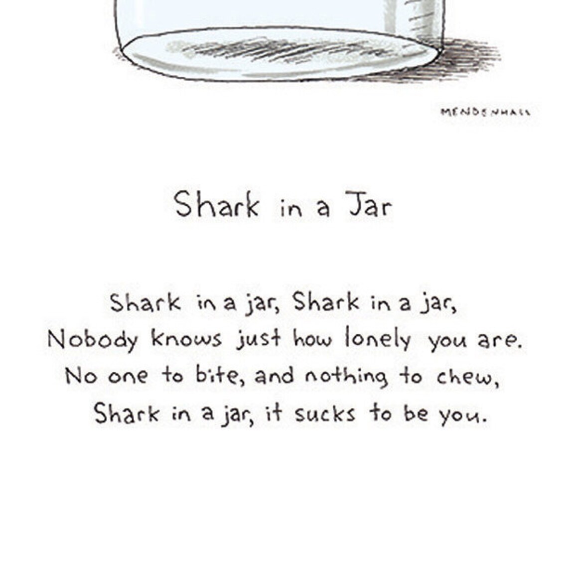 Funny Shark Print Fun Poetry Art Great White Shark - Etsy