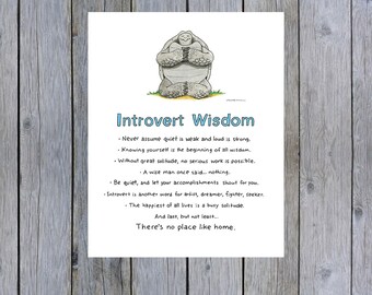 Introvert Wisdom Print: Funny Geek Dorm Decor