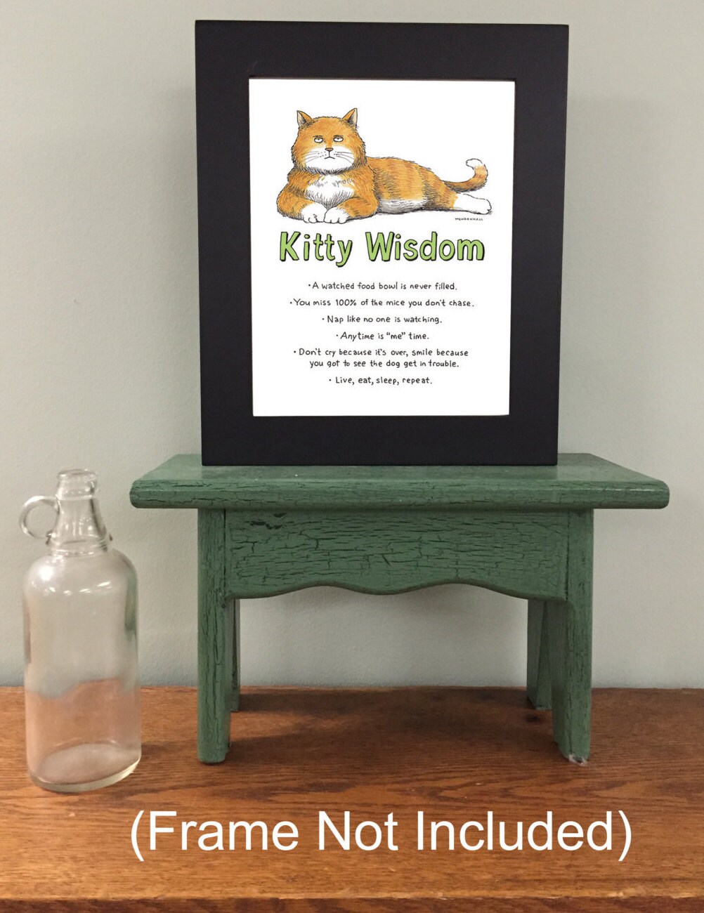 Kitty Wisdom Funny Cat Art Print: