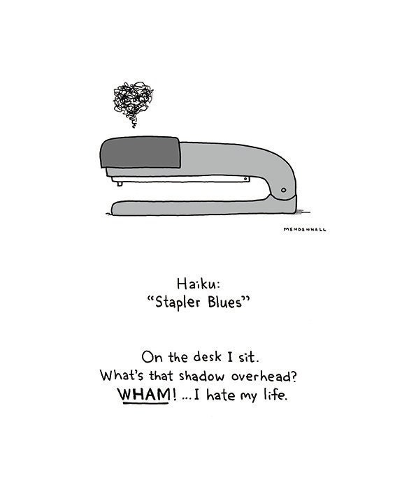 Stapler Haiku Office Decor Japanese Poetry Secretary Gift Etsy