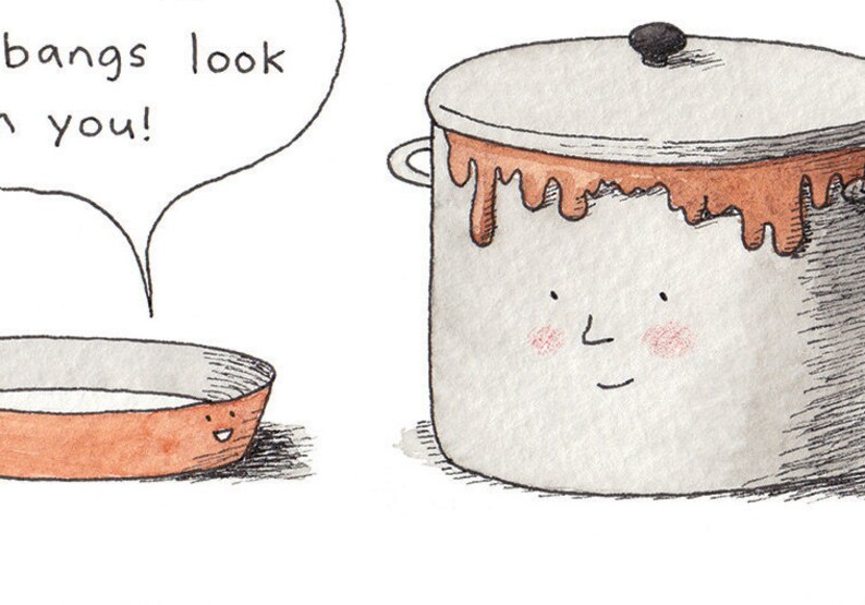 Funny Kitchen Art Frying Pan and Pot Kitchen Humor Etsy Australia