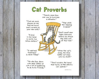 Funny Cat Poster, Weird Stuff, Encouraging Gift, Literary Gifts, Veterinarian Gift, Cheer Up Gift, Cubicle Decor, Weird Gifts