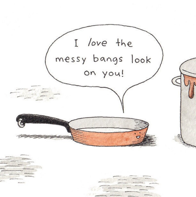 Funny Kitchen Art Frying Pan and Pot Kitchen Humor Etsy