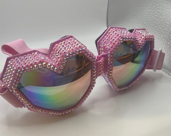 Rhinestone covered googles