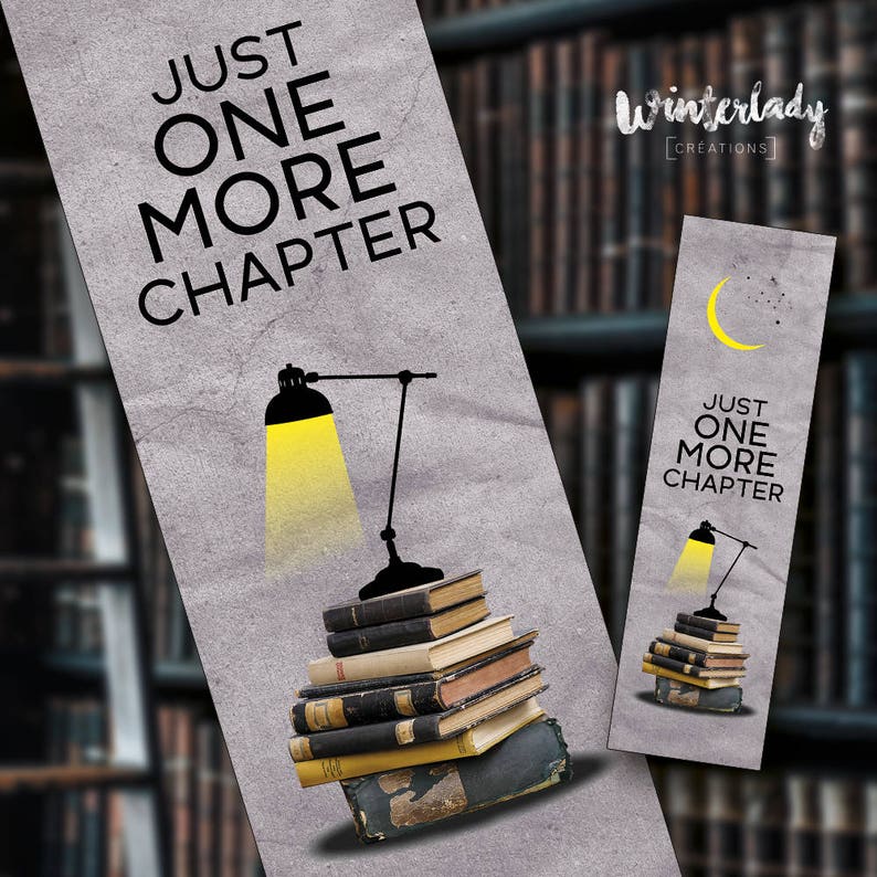 Just One More Chapter Bookmarks Quote Printable Etsy
