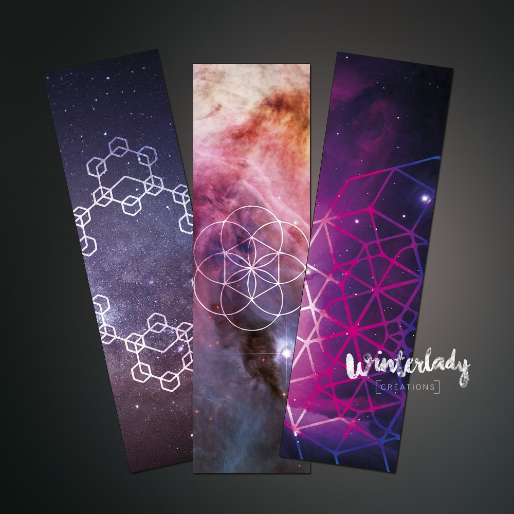 galaxy bookmarks geometric pattern quote printable etsy