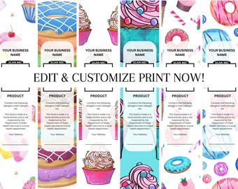 Editable Mini Cake Tin Label Template: Printable Dessert Packaging (Canva)