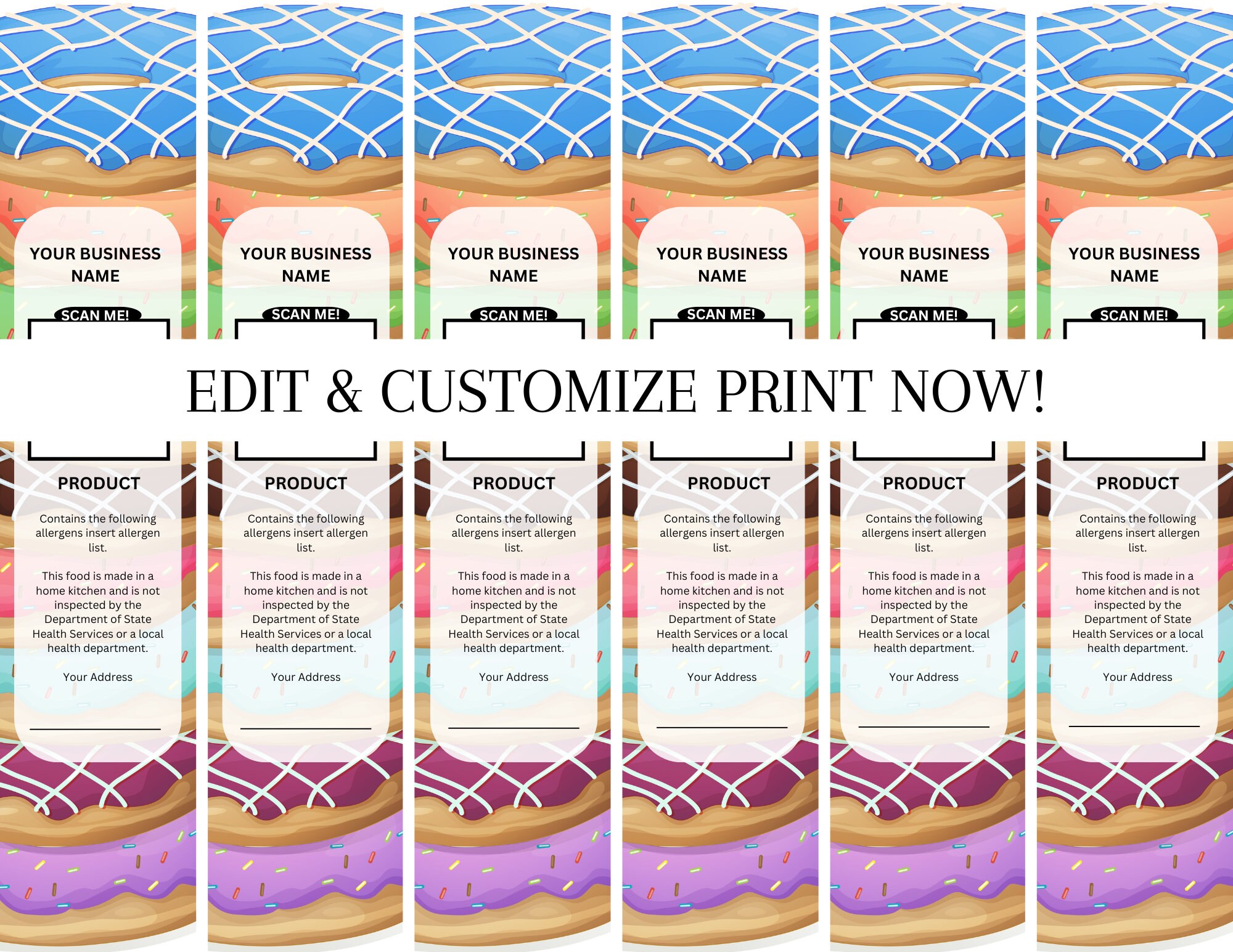 Editable Mini Cake Tin Label Template: Printable Dessert Packaging ...