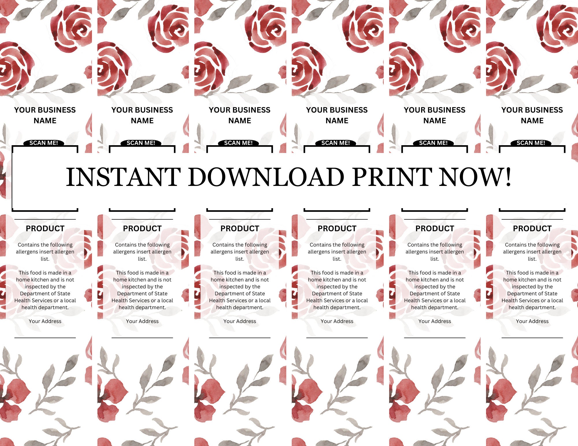 Fall Dessert Label Template: Mini Cake & Loaf Pan Packaging (digital ...