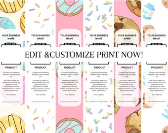 Mini Cake Tin Label | Editable Dessert Packaging Template (Canva, Printable)