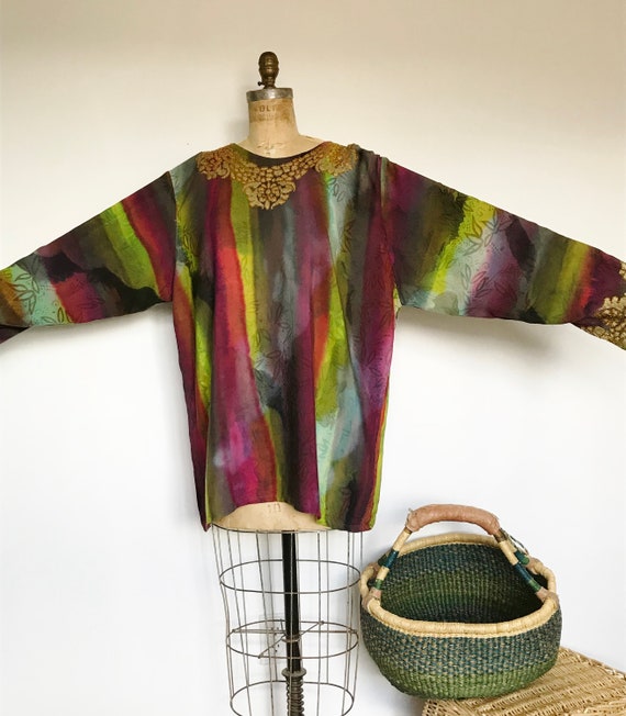 SALE.Hand Dyed Indonesian Tunic Top / Vintage 80’s