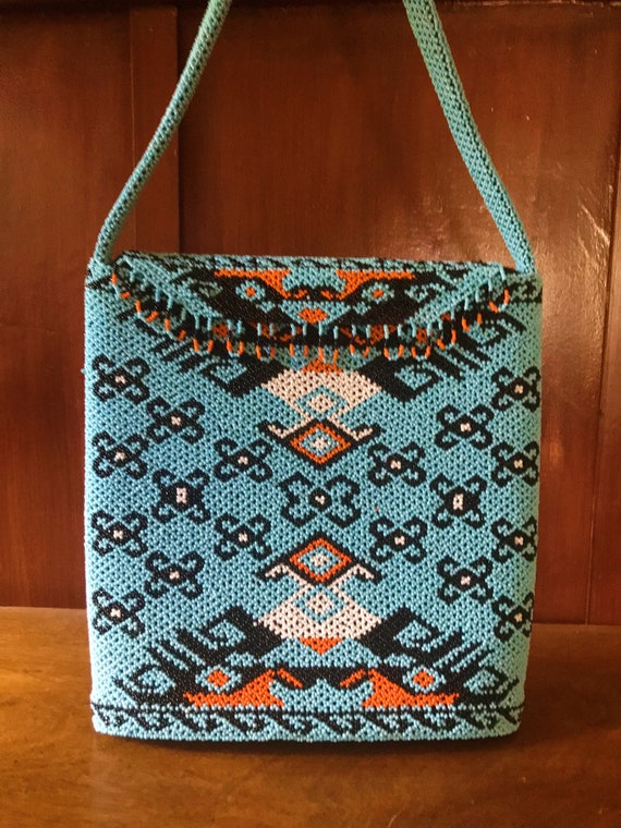 Beaded Zulu Handbag, African Hand Beaded Large Pu… - image 2