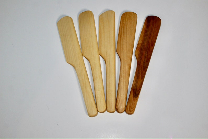 Wooden Kitchen Paddle / Scraper / Spatula Handmade eco-conscious cooking tool Narrow Handle