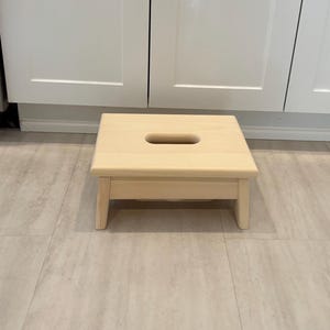 Unfinished Pine Step Stool with handle / Foot Stool / Kid Stool / Wood Stool / Step Stool / Toddler Stool
