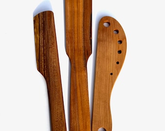 Handmade kitchen tool bundle | Kitchen Paddle | Wooden Spatula | Herb Stripper