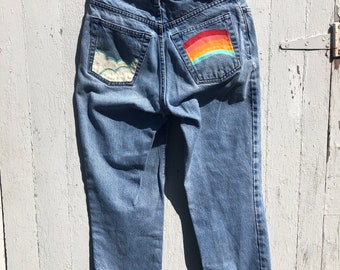 90s painted jeans