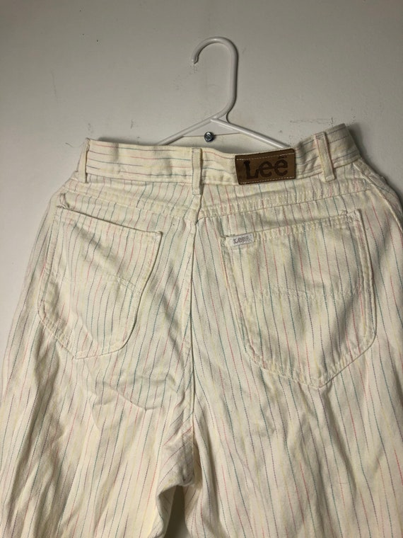 Vintage 80s 90s high waisted LEE jeans rainbow pa… - image 5