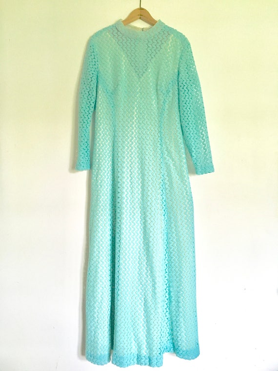 light blue long sleeve maxi dress