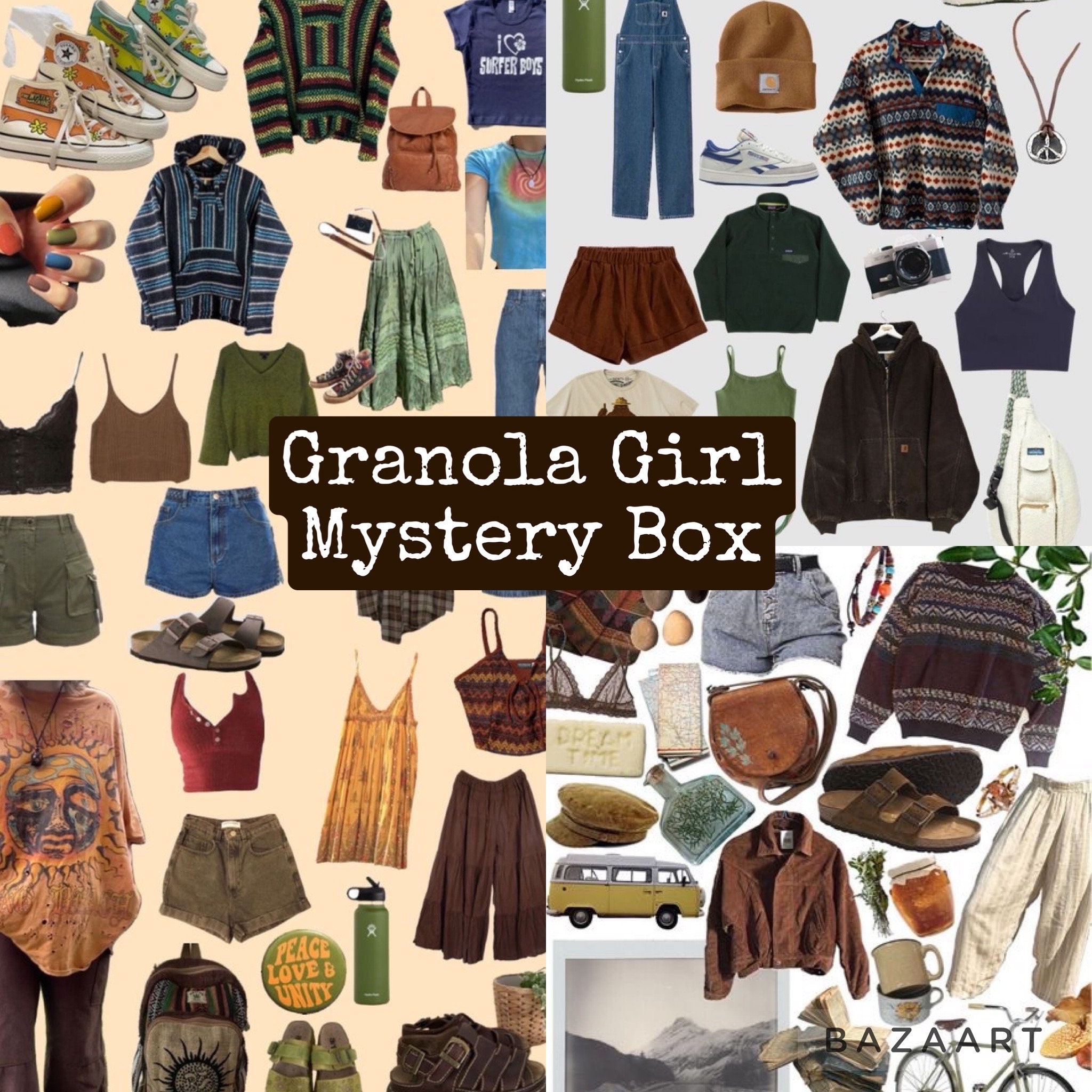 Mystery Box Bundle granola girl hippie aesthetic vintage thrifted cute  styled by stylist earth tones