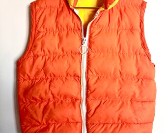 Orange Puffer Vest - Etsy