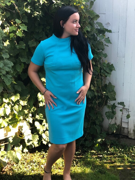 aqua shift dress